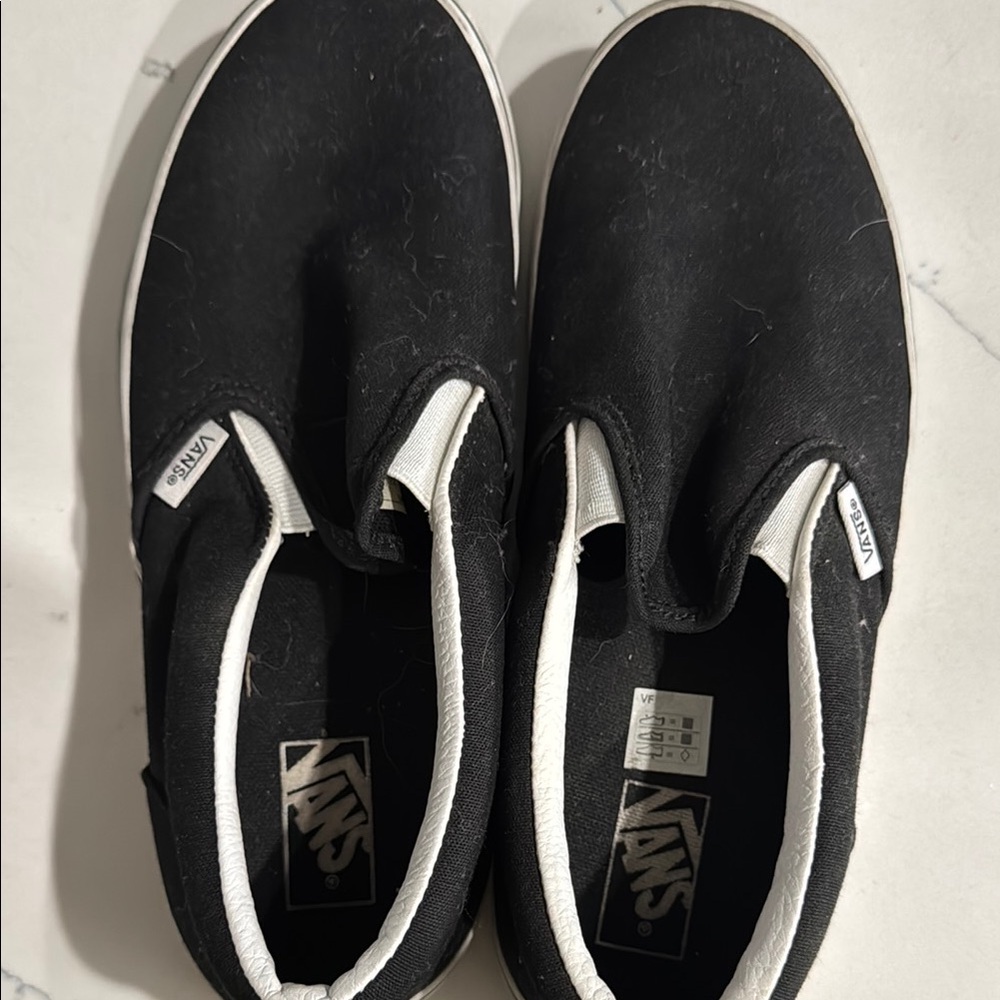 Vans Black and White Sneakers with Slip-On Style
